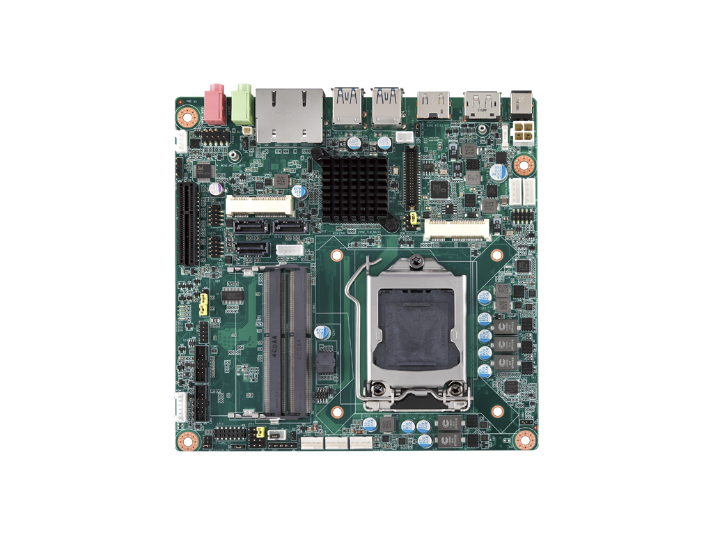 Mini-ITX Motherboard with Intel<sup>®</sup> Core™ i7/i5/i3 LGA 1151, DP/VGA/HDMI/LVDS, dual GbE, 4 x USB 3.0, 4 x USB 2.0,  1 x F/S Mini PCIe, 1 x H/S MiniPCIe